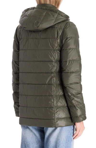 Modern Eternity Lightweight Puffer Convertible 3-in-1 Maternity Jacket In Khaki Green