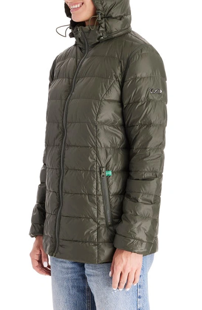Modern Eternity Lightweight Puffer Convertible 3-in-1 Maternity Jacket In Khaki Green
