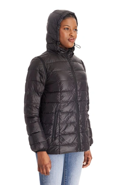 Modern Eternity Lightweight Puffer Convertible 3-in-1 Maternity Jacket In Black