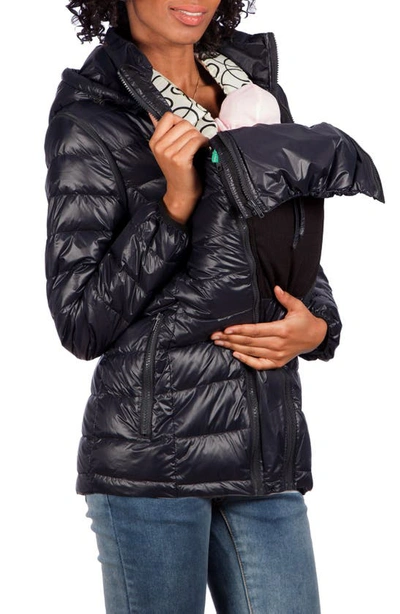 Modern Eternity Lightweight Puffer Convertible 3-in-1 Maternity Jacket In Black