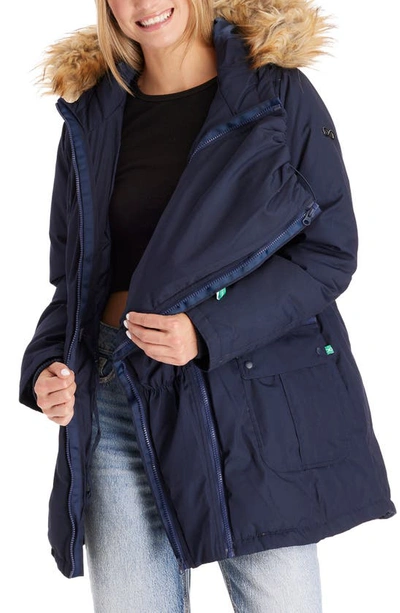 Shop Modern Eternity Convertible Down 3-in-1 Maternity Jacket In Navy