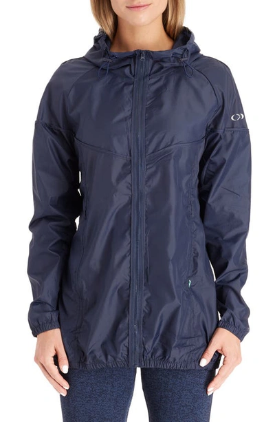 Shop Modern Eternity Waterproof 3-in-1 Maternity Windbreaker In Navy