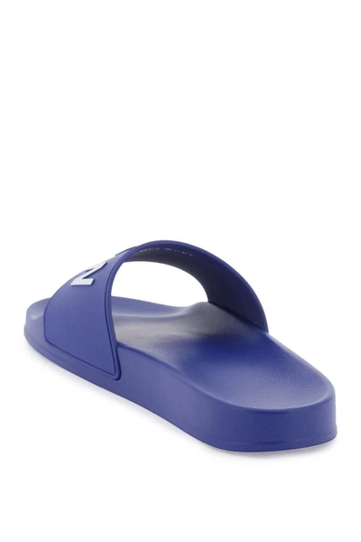 Shop Dsquared2 'icon' Rubber Slides In Blue