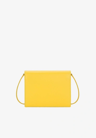 Dolce & Gabbana Dg Logo Crossbody Bag In Calf Leather In Yellow