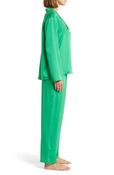 Shop Lunya Long Sleeve Washable Silk Pajamas In Glade Green