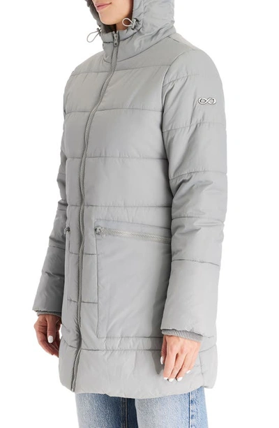 Modern Eternity 3-in-1 Hybrid Quilted Waterproof Maternity Puffer Coat In Graphite
