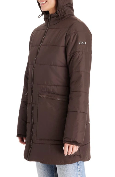 Shop Modern Eternity 3-in-1 Hybrid Quilted Waterproof Maternity Puffer Coat In Dark Chocolate