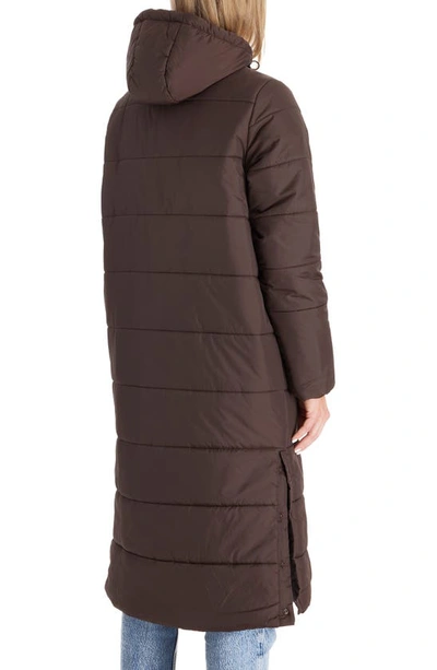 Shop Modern Eternity 3-in-1 Long Quilted Waterproof Maternity Puffer Coat In Dark Chocolate