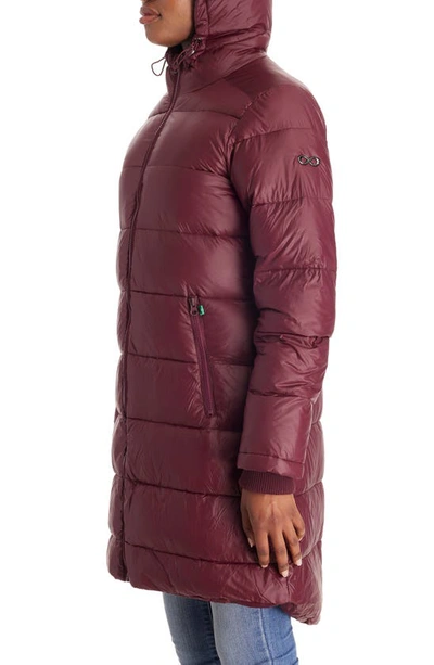 Shop Modern Eternity 3-in-1 Waterproof Quilted Down & Feather Fill Maternity Puffer Coat In Burgundy