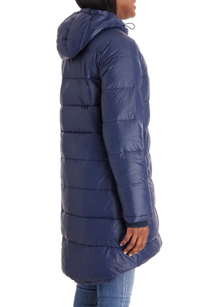 Shop Modern Eternity 3-in-1 Waterproof Quilted Down & Feather Fill Maternity Puffer Coat In Navy