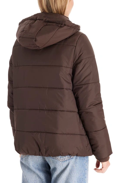 Modern Eternity Leia 3-in-1 Water Resistant Maternity/nursing Puffer Jacket With Removable Hood In Dark Chocolate