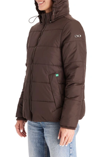 Modern Eternity Leia 3-in-1 Water Resistant Maternity/nursing Puffer Jacket With Removable Hood In Dark Chocolate