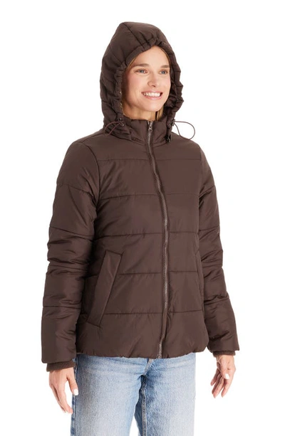 Shop Modern Eternity Leia 3-in-1 Water Resistant Maternity/nursing Puffer Jacket With Removable Hood In Dark Chocolate