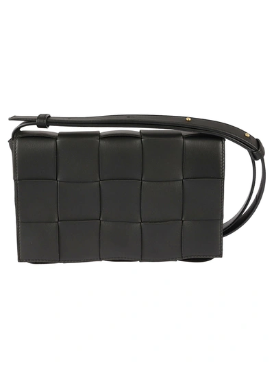 Shop Bottega Veneta Small Cassette Shoulder Bag In Black