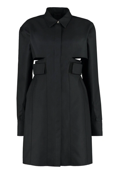 Shop Givenchy Cut-out Shirt Dress In Nero