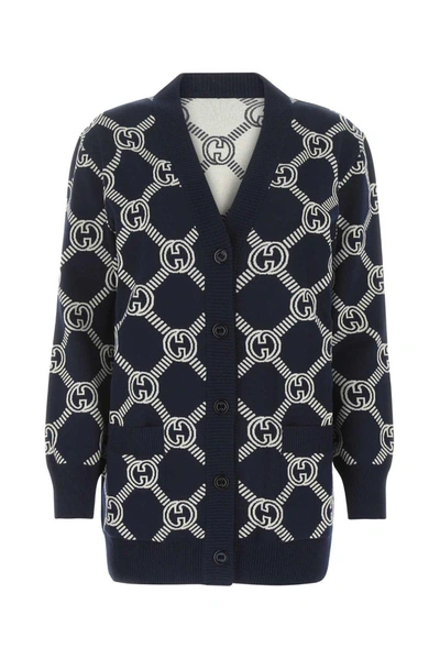 Shop Gucci Reversible Gg Jacquard Knit Cardigan In Default Title