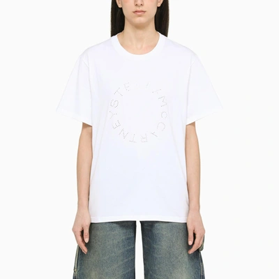 Shop Stella Mccartney White T-shirt With Diamond Logo In Pure White