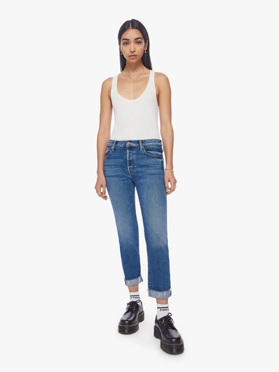 Shop Mother The Scrapper Cuff Ankle Fray Smashing Banjos Jeans In Blue