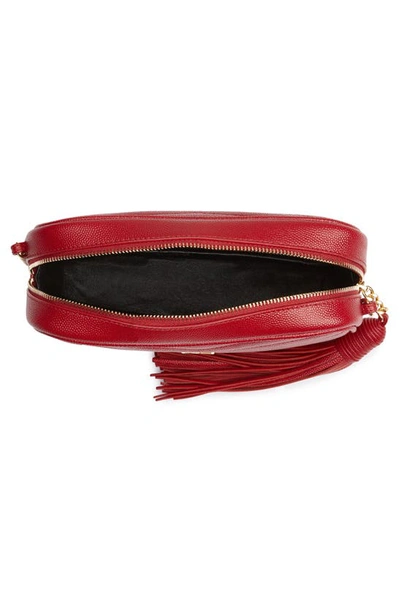 Shop Saint Laurent Mini Lou Quilted Leather Crossbody Bag In Rouge Eros