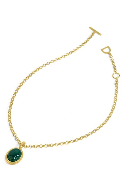 Shop Dean Davidson Forme Malachite Pendant Necklace In Malachite/ Gold