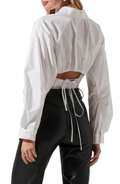 Shop Astr Sienna Cutouot Back Shirt In White