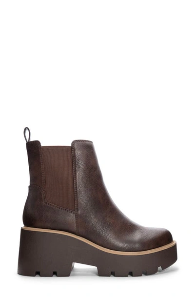 Shop Dirty Laundry Rabbit Smooth Platform Chelsea Boot In Brown