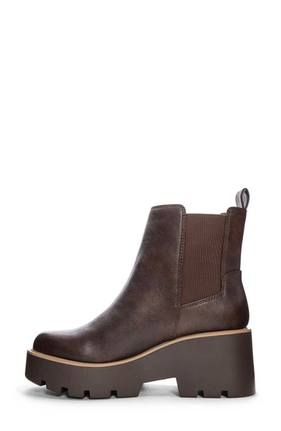 Shop Dirty Laundry Rabbit Smooth Platform Chelsea Boot In Brown