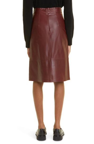 Shop Vince Leather Pencil Skirt In Dark Cinnamon Stick