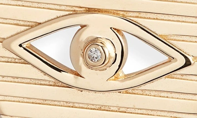 Shop Jennifer Zeuner Stassi Diamond Evil Eye Pendant Necklace In Yellow Gold