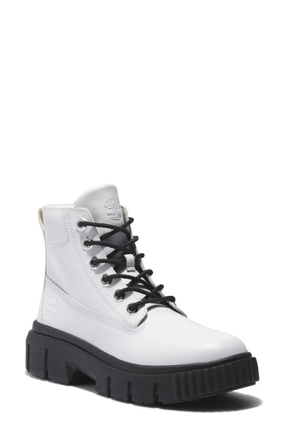 Shop Timberland Greyfield Waterproof Leather Boot In White Full Grain