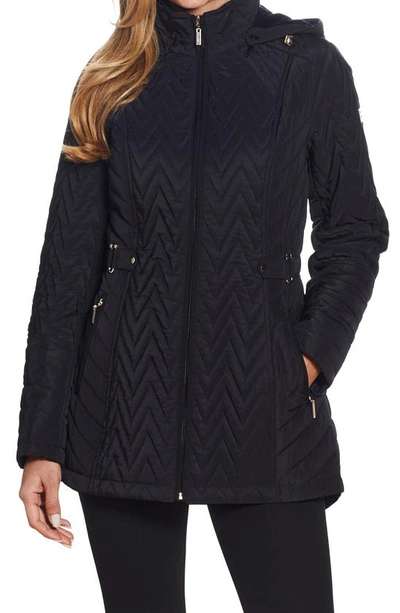 Shop Gallery Hooded Quilted Jacket In Black