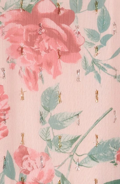 Shop Nordstrom Kids' Floral Sparkle Long Sleeve Dress In Pink Chintz Vintage Blooms