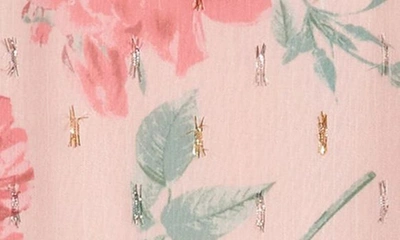 Shop Nordstrom Kids' Floral Sparkle Long Sleeve Dress In Pink Chintz Vintage Blooms