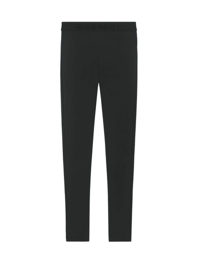Shop Givenchy Legging W/jacquard Elastic On The Waist In Black