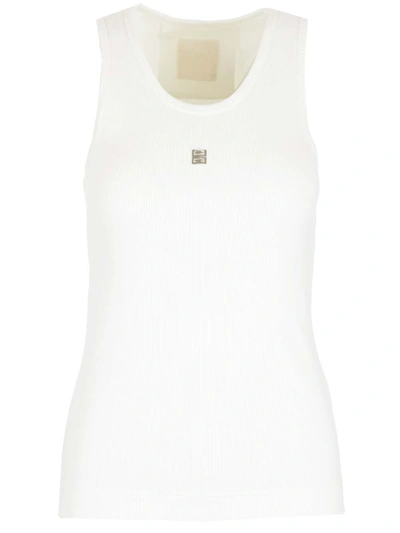 Shop Givenchy Ribbed Tank Top In White