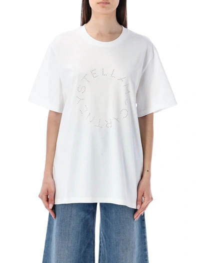 Shop Stella Mccartney Diamanté Logo T-shirt In White