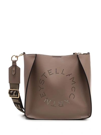 Shop Stella Mccartney Stella Logo Mini Crossbody Bag In Brown