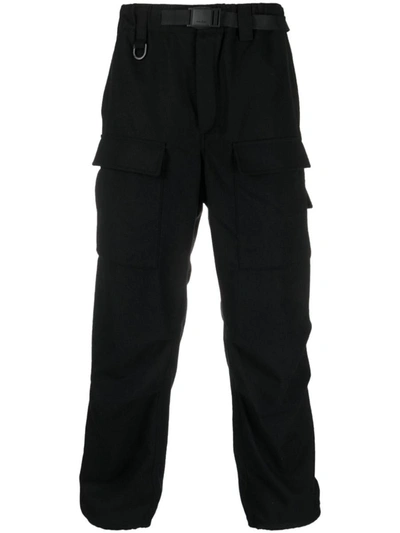 Shop Y-3 Flannel Cargo Pants In Black