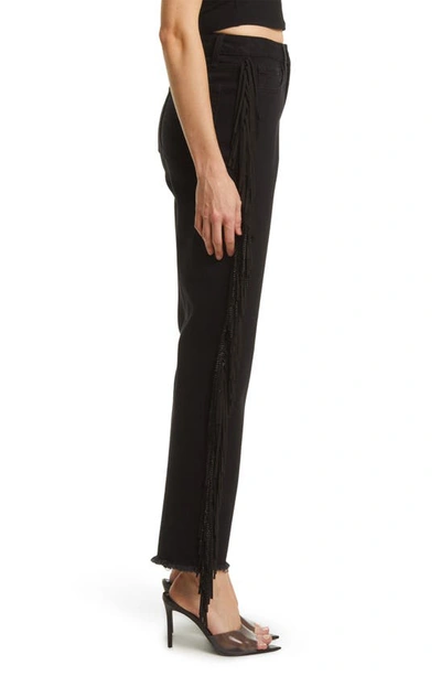 Juicy Couture Venice Fringe Straight Fit Jeans In Black