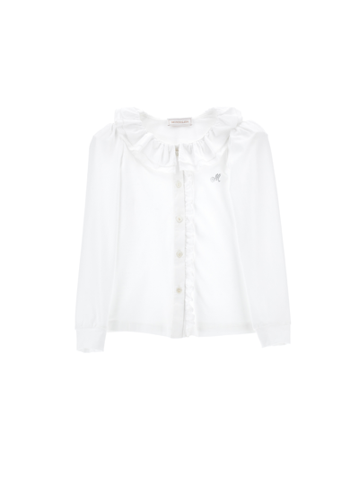 Monnalisa Jersey Shirt With Ruffles In White
