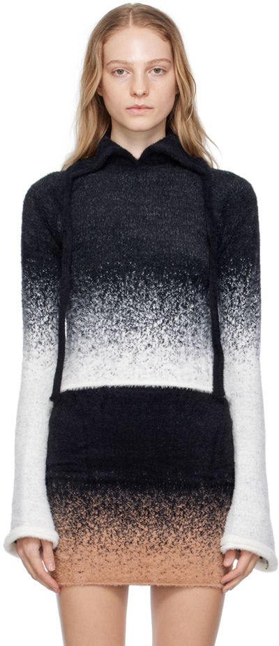 Shop Ottolinger Black & White Gradient Sweater In Black/white