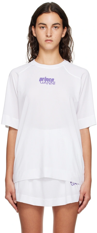 Shop Ganni White Prince Edition T-shirt In 151 Bright White