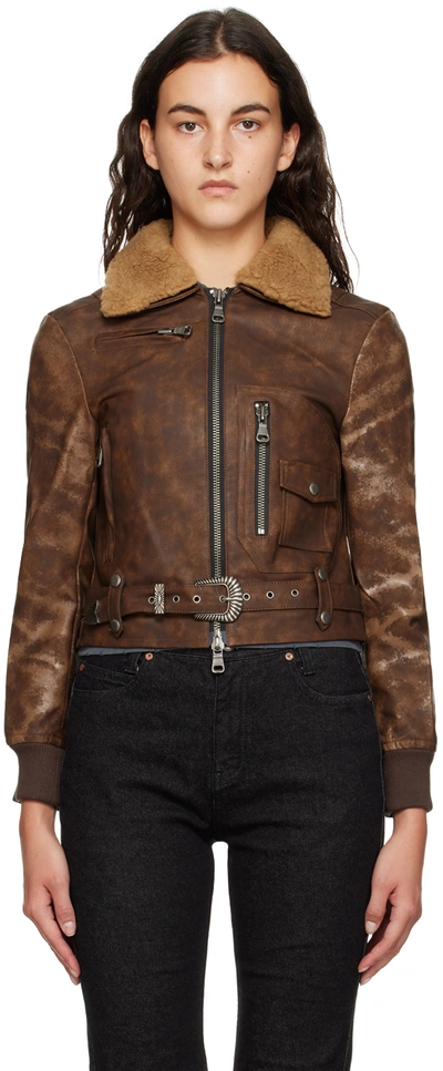 Shop Andersson Bell Brown Austin Faux-leather Jacket