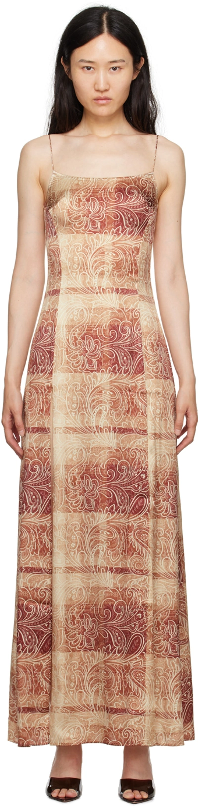 Shop Kim Shui Ssense Exclusive Brown Maxi Dress In Brown Paisley
