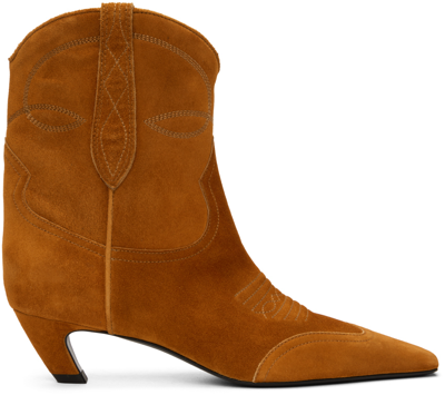 Shop Khaite Tan 'the Dallas' Boots In 902 Caramel