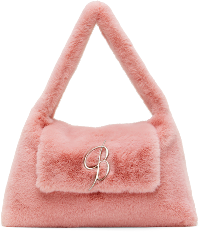 Shop Blumarine Pink Large Flap Bag In N0149 Chalk Pink