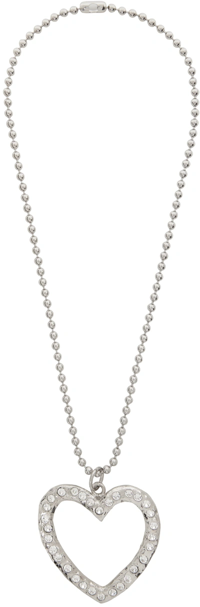 Shop Mondo Mondo Silver Disco Necklace In Crystal