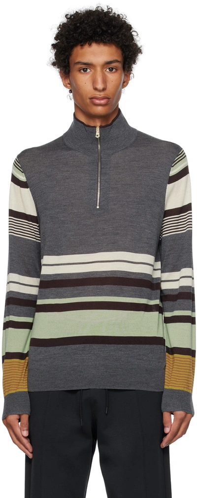 Shop Paul Smith Gray Stripe Sweater In 76 Greys