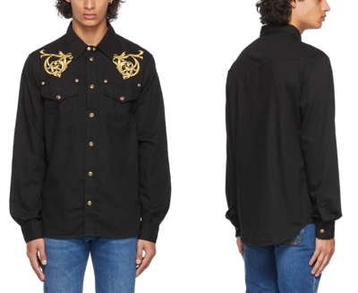 Pre-owned Versace Jeans Couture Unisex Regalia Baroque Denim Shirt Jacket Hemd Jacke Xs