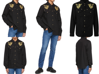 Pre-owned Versace Jeans Couture Unisex Regalia Baroque Denim Shirt Jacket Hemd Jacke Xs